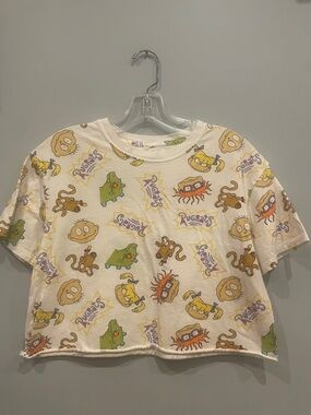 Rugrats All-Over Print Cropped Tee - White